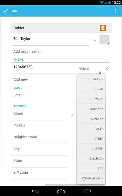 Press the required number type.