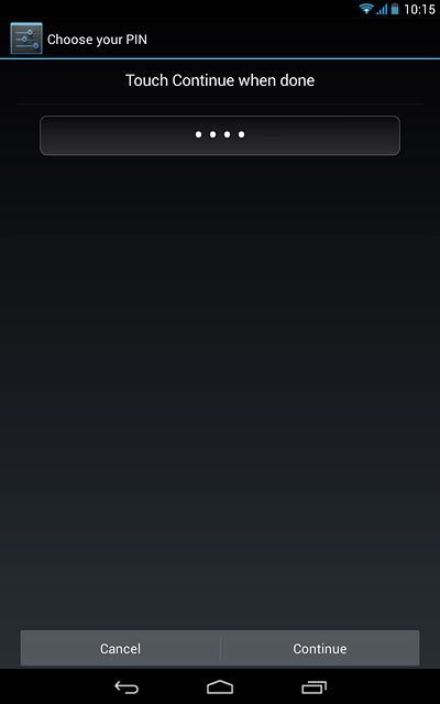 Key in the required lock code and press Continue.