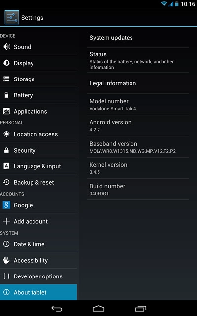Press System updates.