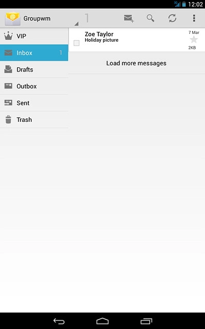 Press the new email message icon.