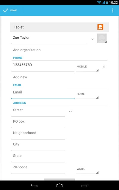 Press Email and key in the required email address.