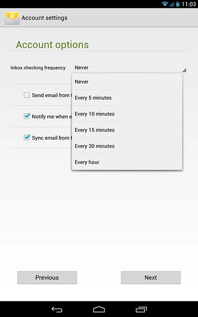 Press Never or the required period.