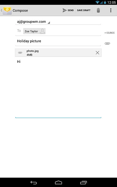 Press SEND when you've finished your email message.