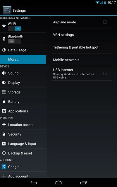 Press Mobile networks.