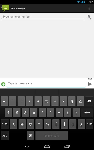 Press ABC to return to text input.
