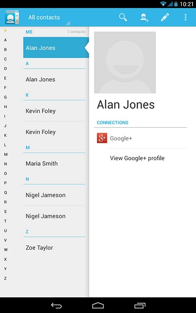 Press the new contact icon.