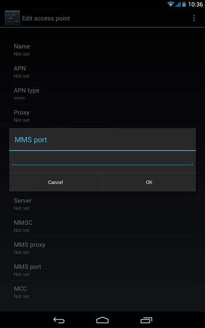 Key in 8080 and press OK.