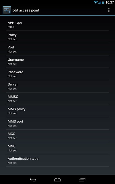 Press Authentication type.