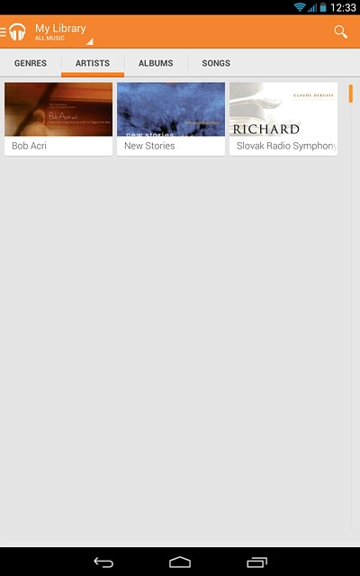 Press the required category.Go to the required audio file.