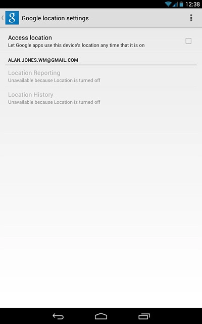 Press Access location to turn the function on or off.