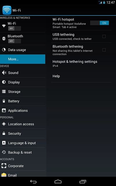 Press the home icon to return to the home screen.