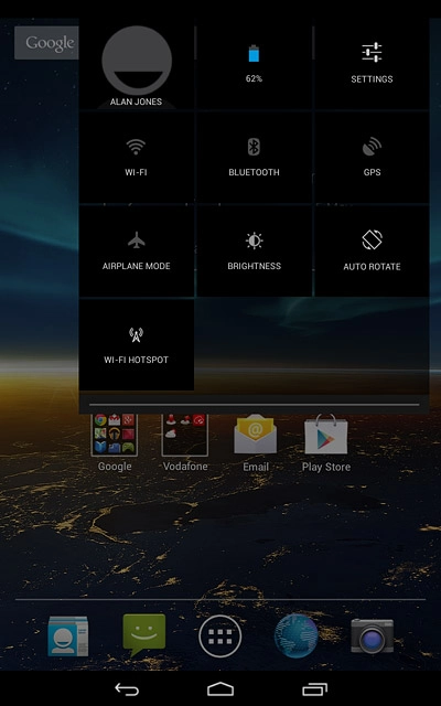 Slide your finger downwards starting from the top right side of the display.Press and hold WI-FI.