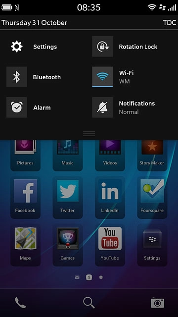 Slide your finger down the display starting from the top edge of your phone.Press Wi-Fi.