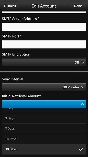 Press the required period.