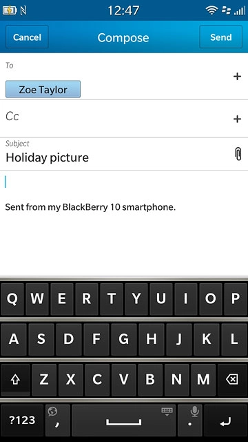 Press the text input field and write the required text.