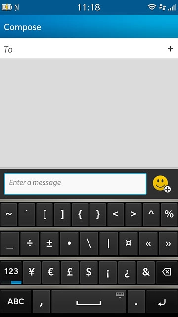 Press ABC to return to text input.