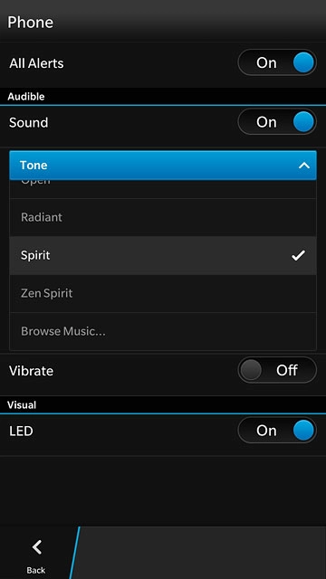 Press the different ring tones to listen to them.