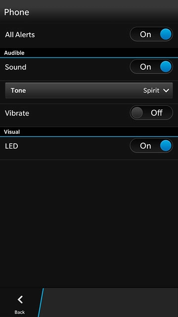 Once you've found a ring tone you like, press Back.
