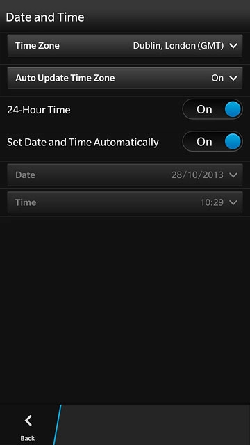 Press Auto Update Time Zone.