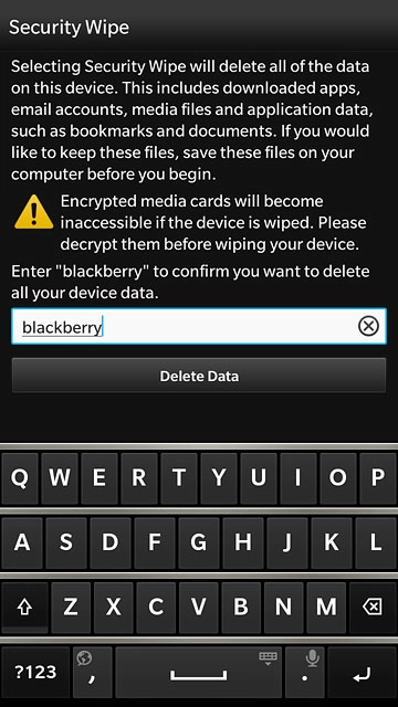 Press Delete Data.Wait a moment while the factory default settings are restored.Follow the instructions on the display to set up your phone and prepare it for use.