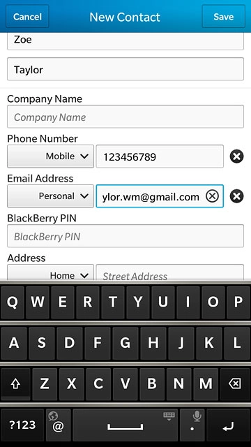 Press the field below 