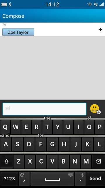 Press Send when you've written your text message.