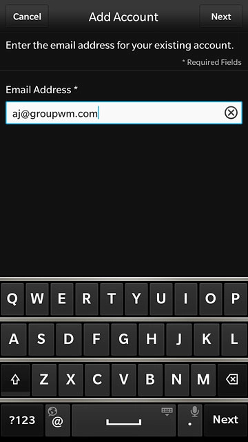 Key in your email address and press Next.