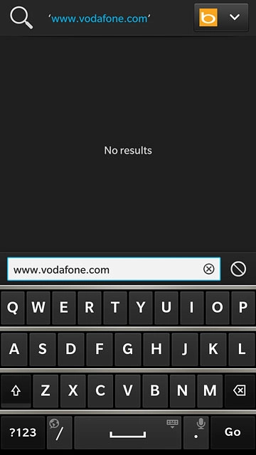 Key in the address of the required web page and press Go.