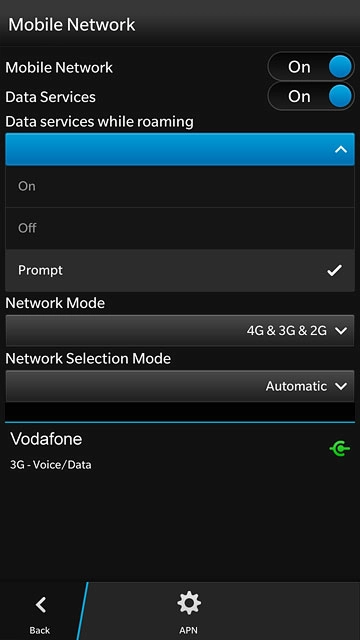 Press On, Off or Prompt.