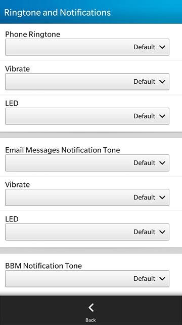 Once you've found a ring tone you like, press Back.