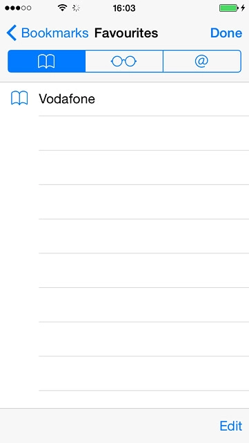 Press the required bookmark.