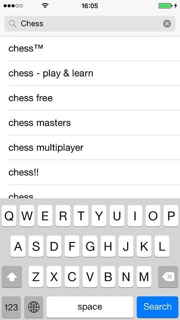 Key in the name of the required app and press Search.