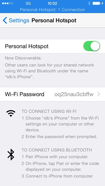 Press the indicator next to