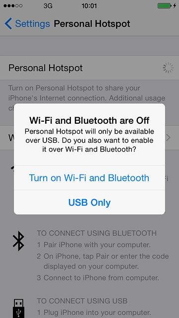 If you're asked to turn on Wi-Fi and Bluetooth:Press Turn on Wi-Fi and Bluetooth.