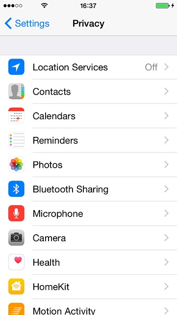 Press Location Services.