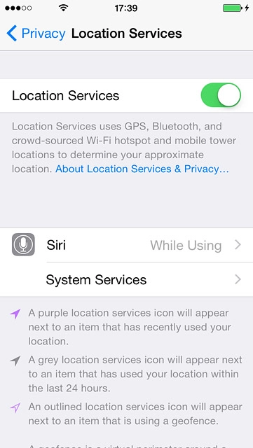 Press Privacy to save the settings.