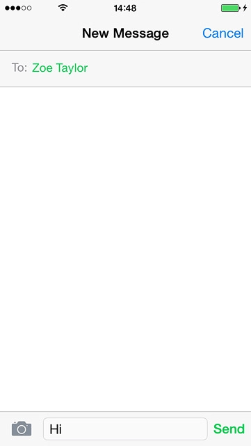 Press Send when you've written your text message.