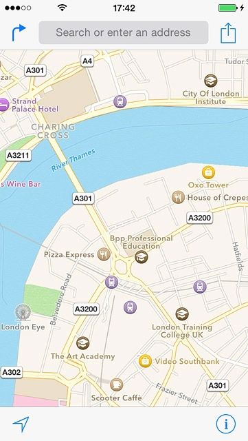 Press Search or enter an address.