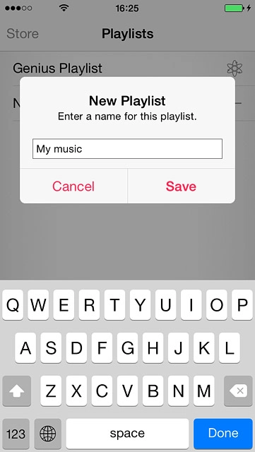 Key in a name for the playlist and press Save.