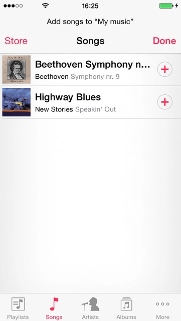 Go to the required audio file.Press the required audio file to select it.