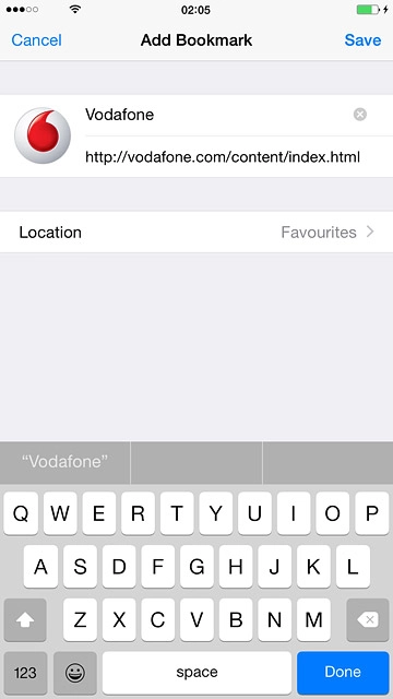 Key in the name of the bookmark and press Save.