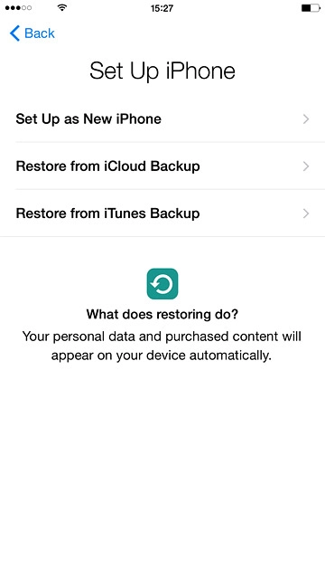 If it's the first time you use an iPhone:Press Set Up as New iPhone and go to step 5a.