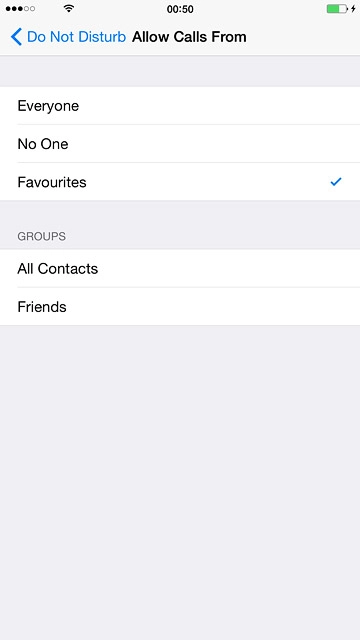 Press Everyone, No One, Favourites or the required group.