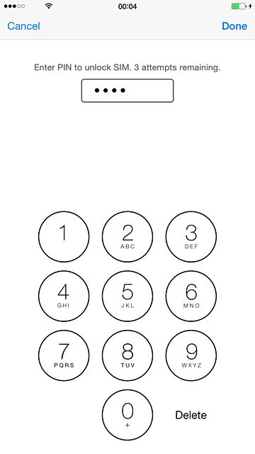 Key in your PIN and press Done.