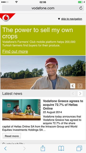 Press the menu icon.