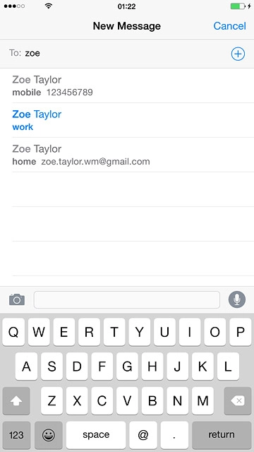 Key in the first letters of the required contact.Matching contacts are displayed.Press the required contact.