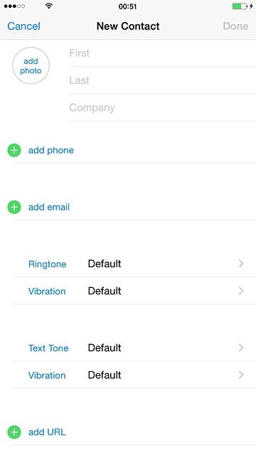 Press First and key in the required first name.