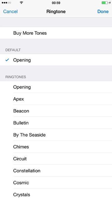 Press the different ring tones to listen to them.