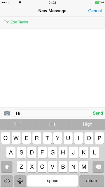 Press Send when you've written your text message.
