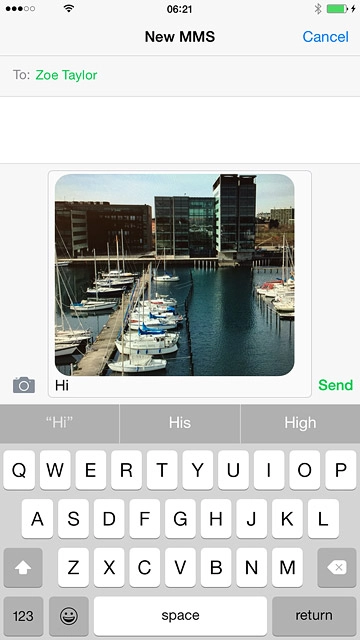 Press Send when you've written your picture message.